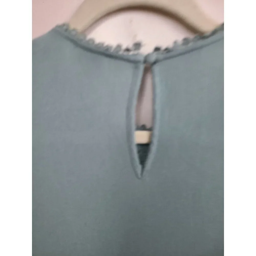 Umgee Mint Green Lace Ruffle Short Sleeve Mini BOHO Dress Size Small - Picture 9 of 9